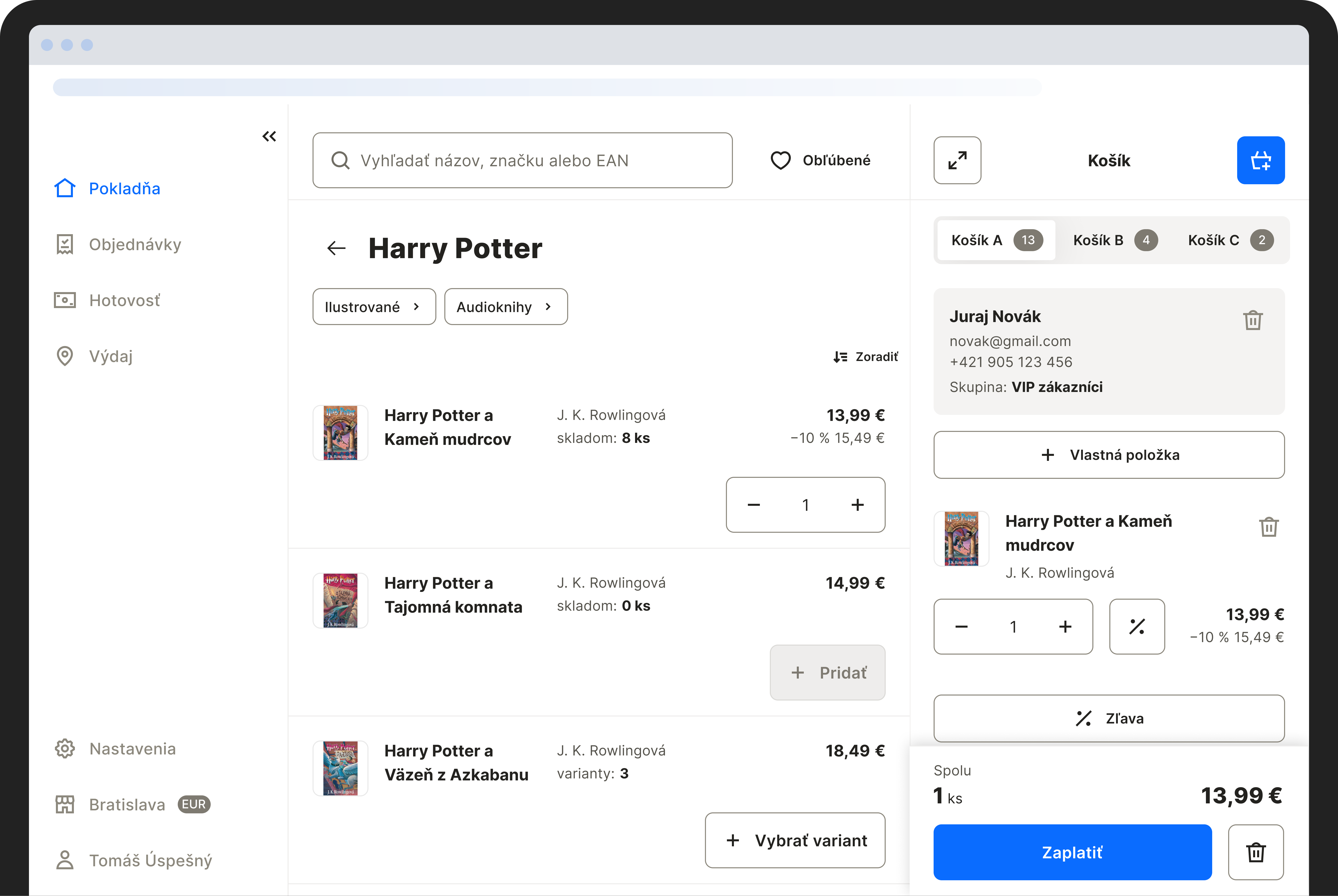 Shoptet Pokladna_interface_SK